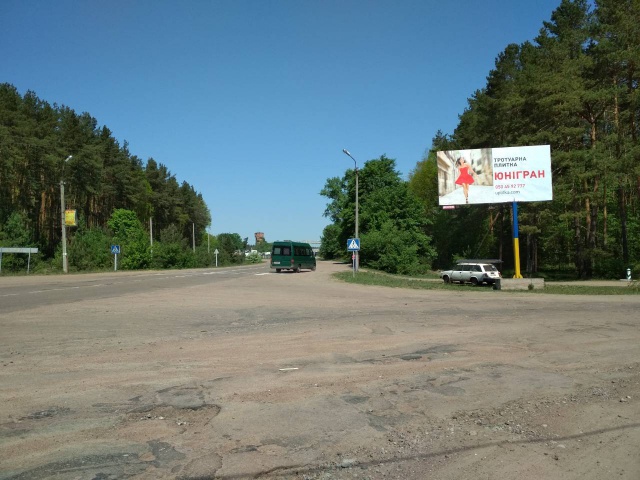 Щит 6x3,  Траса Житомир-Коростень.Біля смт Нова-Борова, напрямок з Житомира на Коростень  ст.А