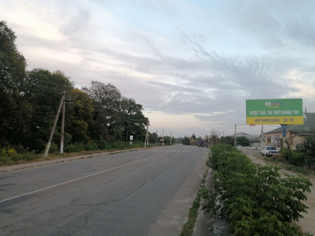 Щит 6x3,  Хорошів  в. Житомирська 6, виїзд з міста в сторону Житомира,Пулин, ст А